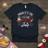 Bruh It's The 4th Of July T-Shirt with an eagle wearing sunglasses and giving a thumbs up, surrounded by fireworks