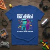Bruh Level 8 Unlocked 8 Years of Being Awesome t-shirt with retro arcade graphic for 8th birthday