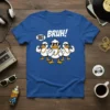 Bruh Quack Quack funny duck t-shirt with three cool ducks wearing sunglasses and gold chains