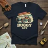 Vintage BUGGY LIFE t-shirt design with a retro dune buggy graphic and distressed text