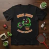 Bugz Juice Freshly Squeezzed t-shirt design with cartoon Venus flytrap eating flies and text