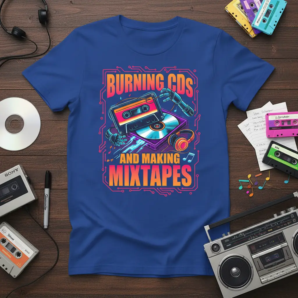 Burning Cds and Making Mixtapes T-Shirt Retro Music Lover Gift