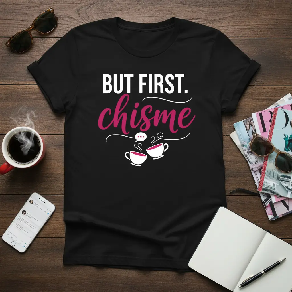 But First. Chisme T-Shirt Funny Spanish Quote Coffee Lover Gift