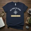 But Now I'm Found Amazing Grace Christian T-Shirt with compass graphic and golden banner