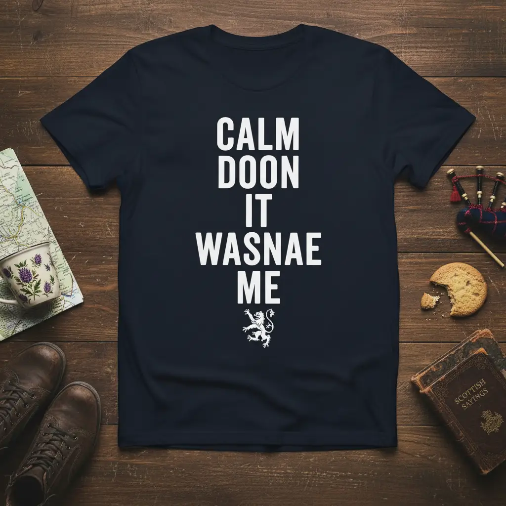 Calm Doon It Wasnae Me Scottish Humor T-Shirt