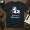 Camera Assistants Are Magical unicorn t-shirt with vintage film camera and blue text