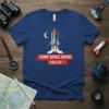Camp Space Doshi CSD 2.0 t-shirt featuring a rocket launching into a night sky with a crescent moon