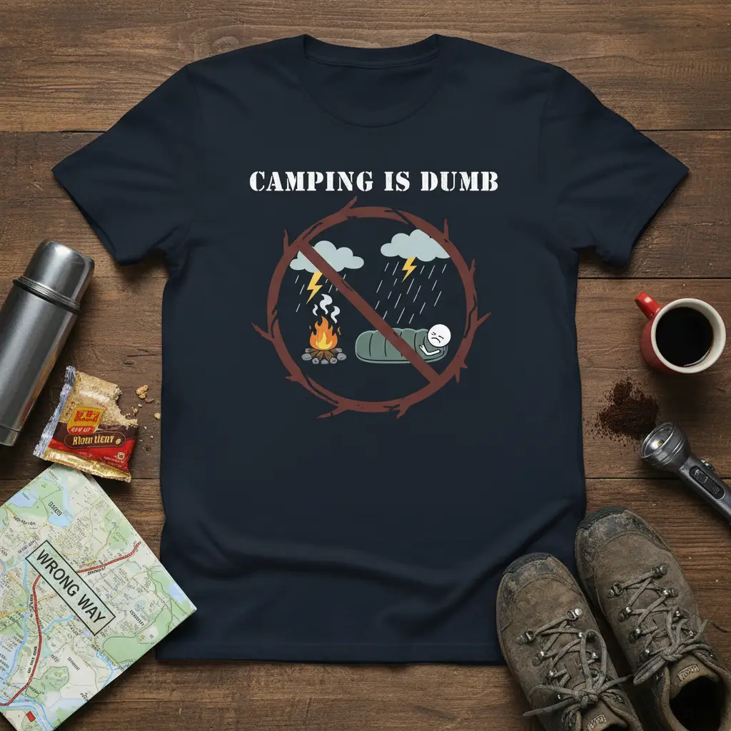 Camping Is Dumb Funny Camping T-Shirt Outdoor Humor Gift