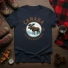 Canada The Great White North T-Shirt with a vintage moose graphic and Est. 1867 text