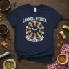 Cannoll O'Clock All Day Long t-shirt with a circular cannoli design and text