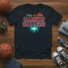 Cannon Ballers t-shirt design with a cannon firing flaming basketballs and a splash graphic