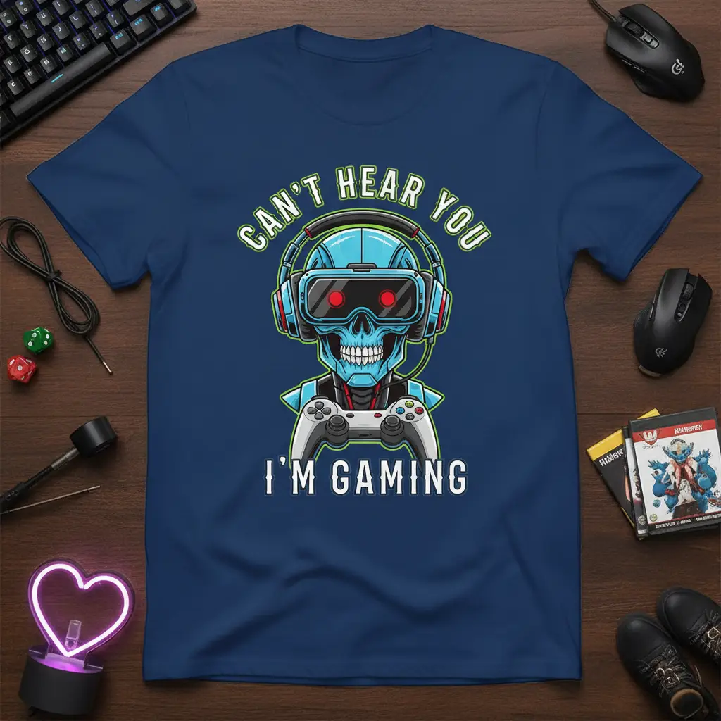 Can’t Hear You I’m Gaming Skull T-Shirt Gamer Gift