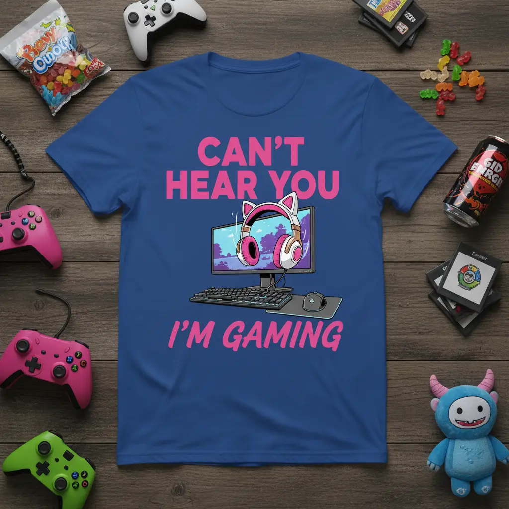Can’t Hear You I’m Gaming T-Shirt Funny Gamer Gift