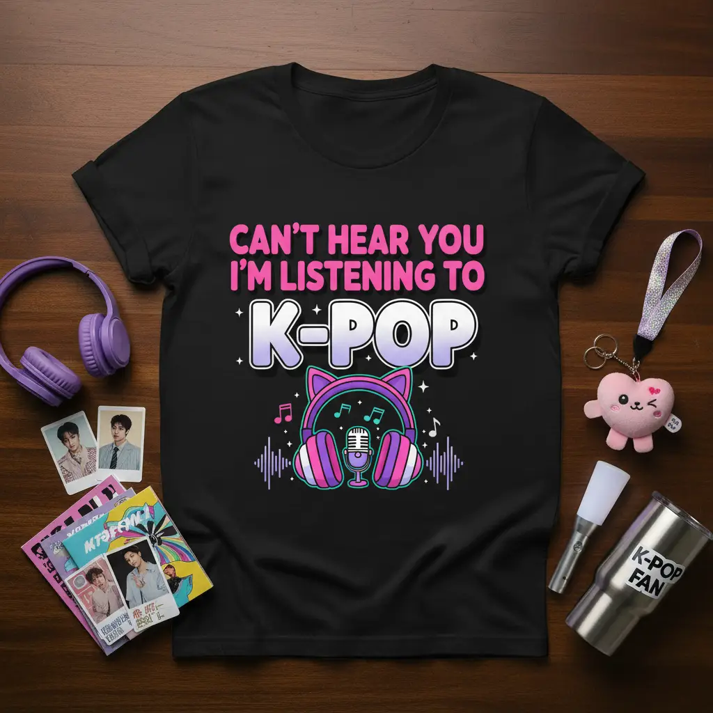 Can’t Hear You I’m Listening to K Pop Music Lover T-Shirt