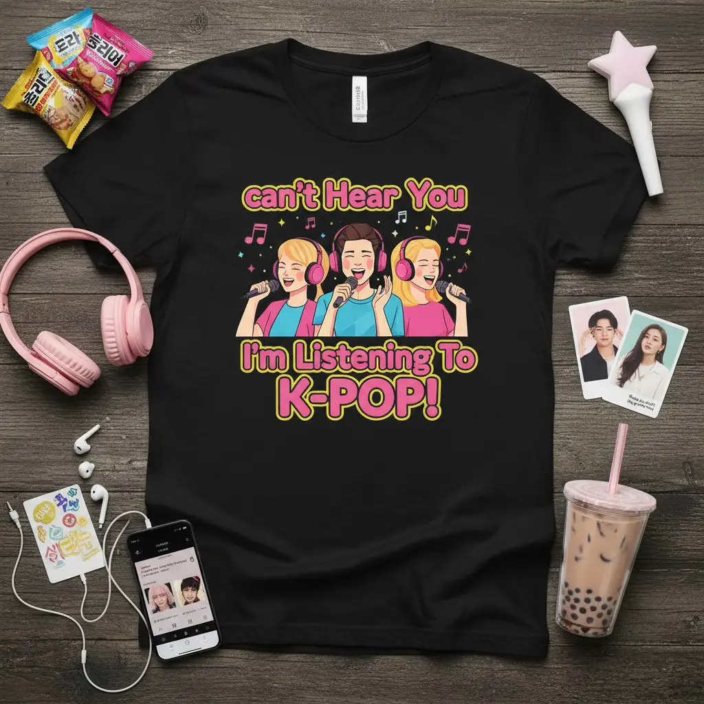 Can’t Hear You I’m Listening to K Pop! T-Shirt Gift