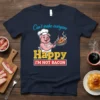 Chef pig cooking bacon with text "Can't make everyone Happy I'M NOT BACON" on a navy t-shirt