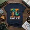 Can't Stop Won't Stop Pi T-Shirt with 3.1415926... and circuit board design