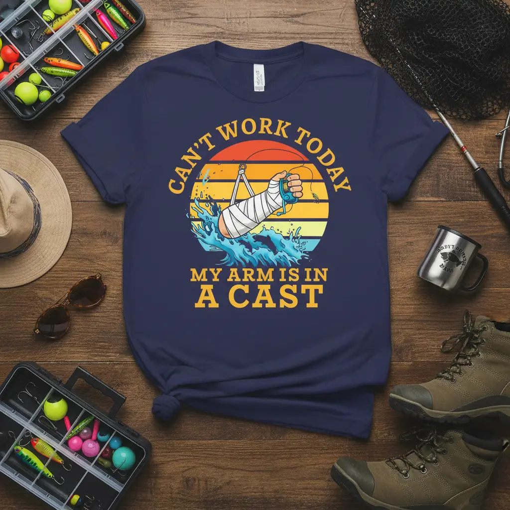 Can’t Work Today My Arm Is in a Cast Fishing Tee