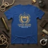 Captain Higgins The Old Spit 'N' Chatter Club Brooklyn Est. 1985 t-shirt design featuring a captain's portrait and compass