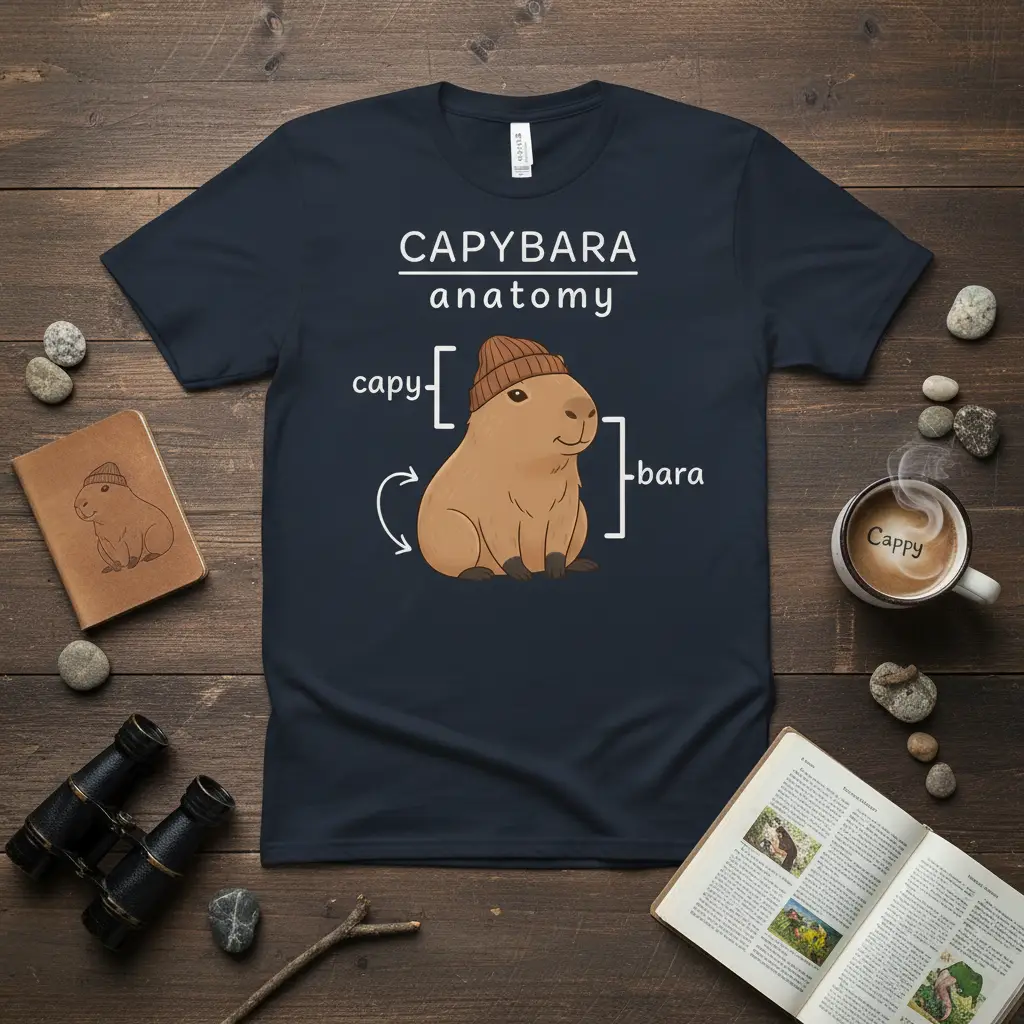 Capybara Anatomy T-Shirt stylish graphic printed on durable material creating a standout t-shirt