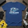 Blue t-shirt with "CAR POLISHER ULTIMATE DETAIL" text and graphic of a car polisher