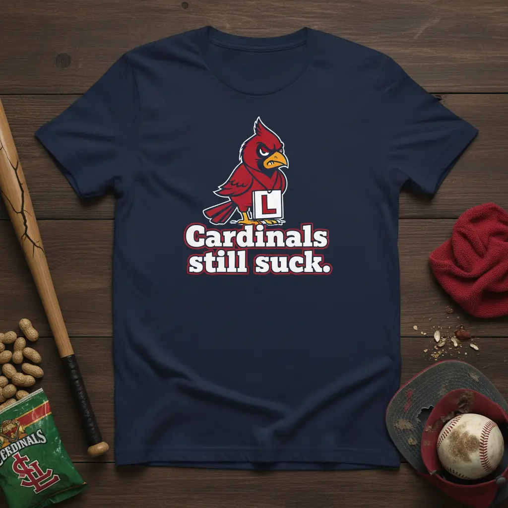 Cardinals Still Suck. Funny Baseball Rival T-Shirt