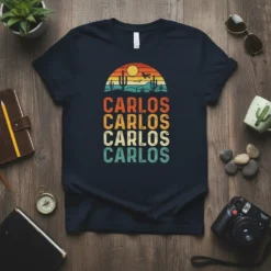 CARLOS CARLOS CARLOS CARLOS creative graphic design printed on comfortable cotton t-shirt