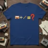 Cassette Tape Plus Pencil Equals Question Mark T-Shirt design with retro cassette and pencil graphic