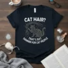 Cat Hair? That's Just Shimmer For Cat People text with a sparkling cat graphic on a navy t-shirt