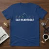 Cat Heartbeat t-shirt design with a cat silhouette on an EKG line