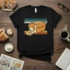 Cat In Bread unique graphic design printed on comfortable cotton t-shirt