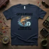 Catch & Release fishing t-shirt with a jumping trout graphic and text "Fishing For Fun Releasing For Future"