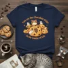 Cats are the Chocolate Chips In the Cookie of Life quote with cute cats on cookies graphic, navy t-shirt