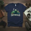 Catskills t-shirt design featuring a bear silhouette on a mountain range under a starry night sky