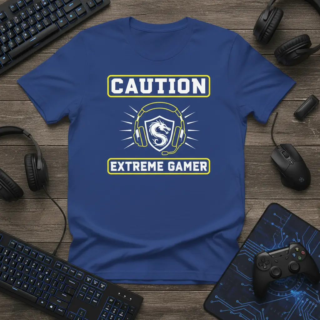Caution Extreme Gamer T-Shirt for Gamers Gift Idea