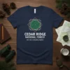 Cedar Ridge National Forest T-Shirt with vintage tree ring graphic and "Explore & Protect" text
