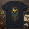 Celestial Moon Filigree bold graphic design printed on comfortable cotton t-shirt