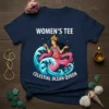Celestial Ocean Queen T-Shirt with a goddess figure emerging from waves, text reads "WOMEN'S TEE CELESTIAL OCEAN QUEEN"