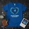 Celestial Wonder Dream Beyond Limits t-shirt with a cosmic heart and fairy graphic
