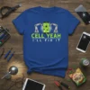 Cell Yeah I'll Fix It T-Shirt design with robotic arms fixing a smartphone circuit board