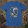 Celtic Spirit Ancient Echoes t-shirt with a howling wolf in Celtic knotwork and a moon graphic