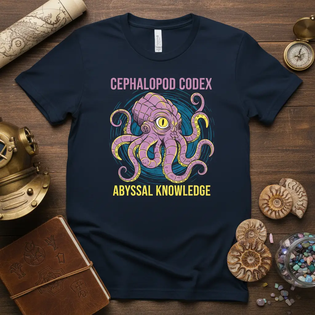 Cephalopod Codex Abyssal Knowledge Octopus T-Shirt