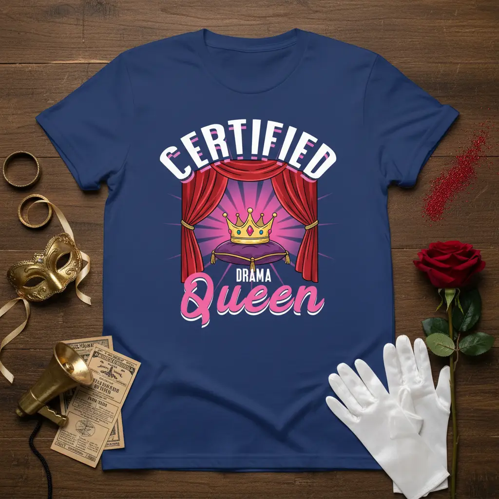 Certified Drama Queen Theatre T-Shirt Funny Gift Idea