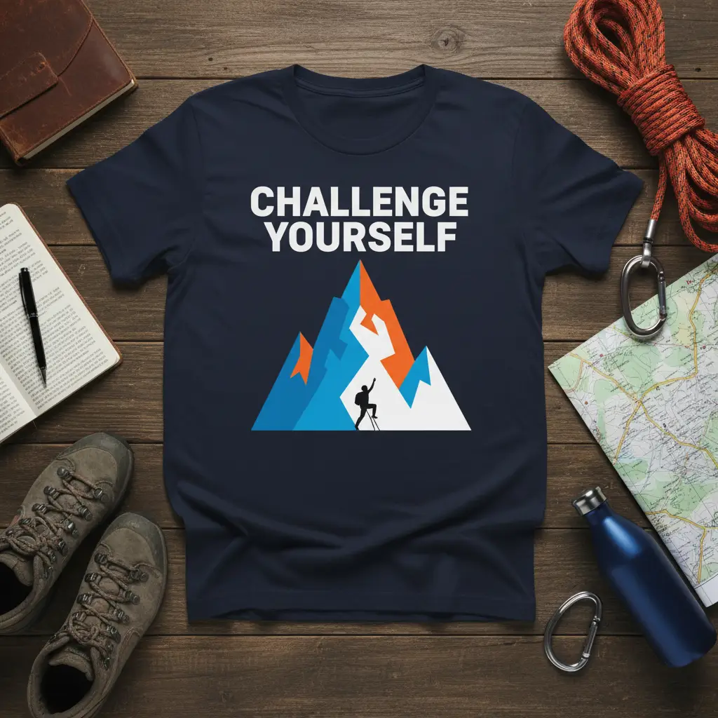 Challenge Yourself Mountain Climber T-Shirt Adventure Gift