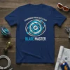 Navy blue t-shirt featuring "CHAMPIONSHIP ARENA BATTLE GEAR BLADE MASTER" text with a circular battle arena graphic and star emblem