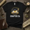 Chapter 26 birthday t-shirt with a celestial open book graphic and constellation details