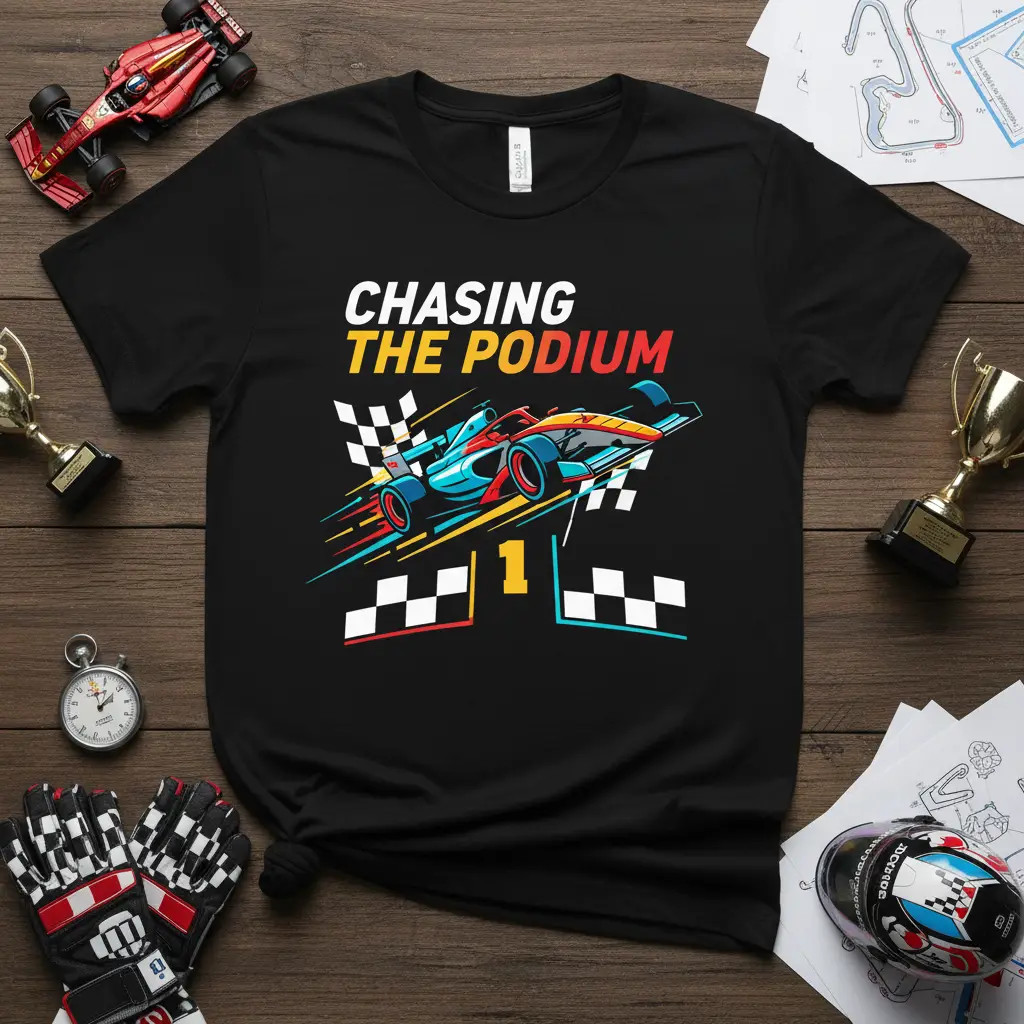 Chasing the Podium Racing T-Shirt | Motorsports Fan Gift