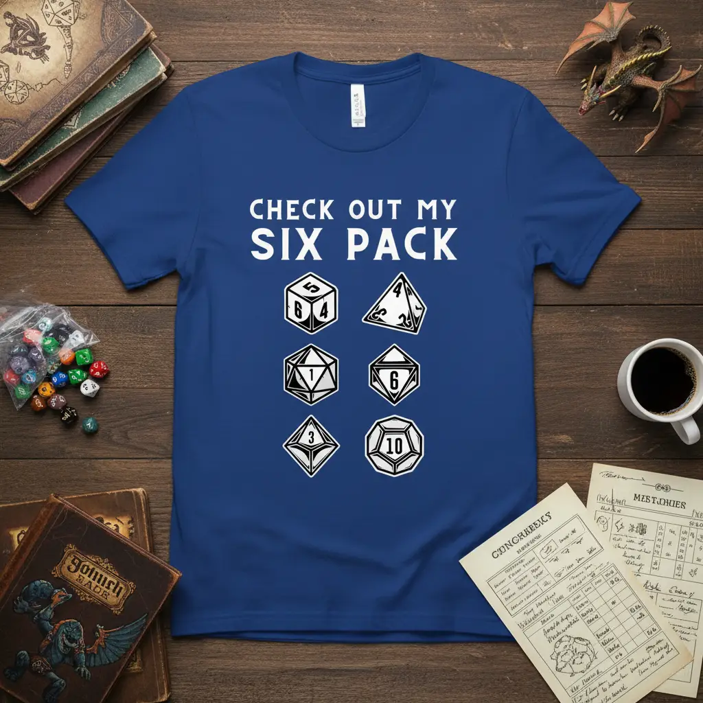 Check Out My Six Pack D&d Dice T-Shirt Gamer Gift