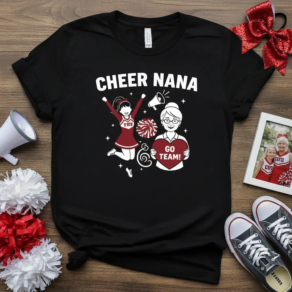Cheer Nana Go Team T-Shirt Proud Grandma Gift