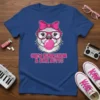 Chew Bubblegum & Kick Butts otter graphic t-shirt with pink bow and glasses blowing bubblegum